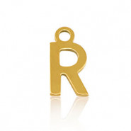 Roestvrij stalen (RVS) bedel initial R Gold